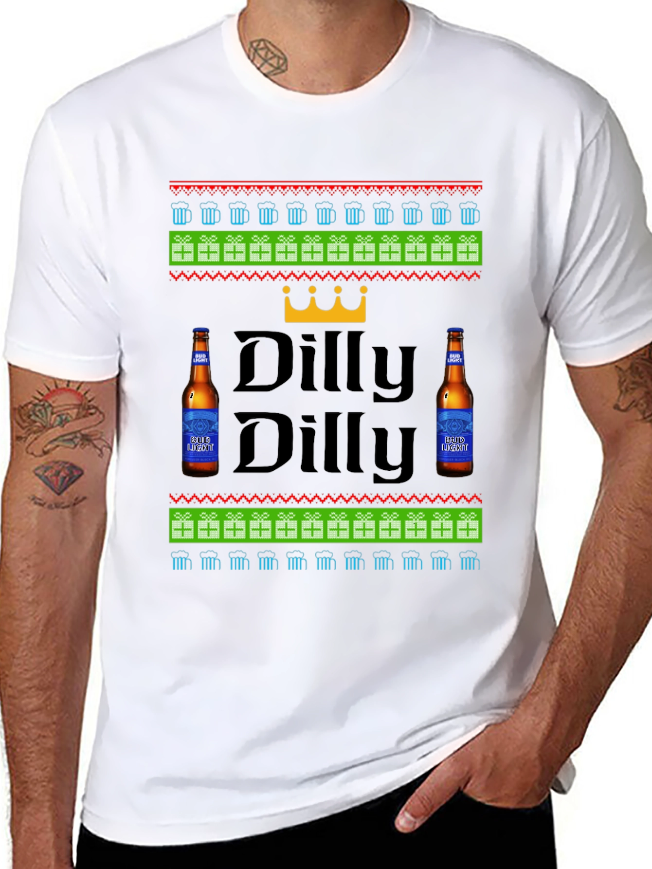 Dilly Dilly Beer Ugly Christmas T-Shirt