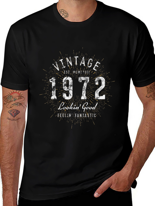 Vintage 1972 Graphic Tee - Birthday Gift