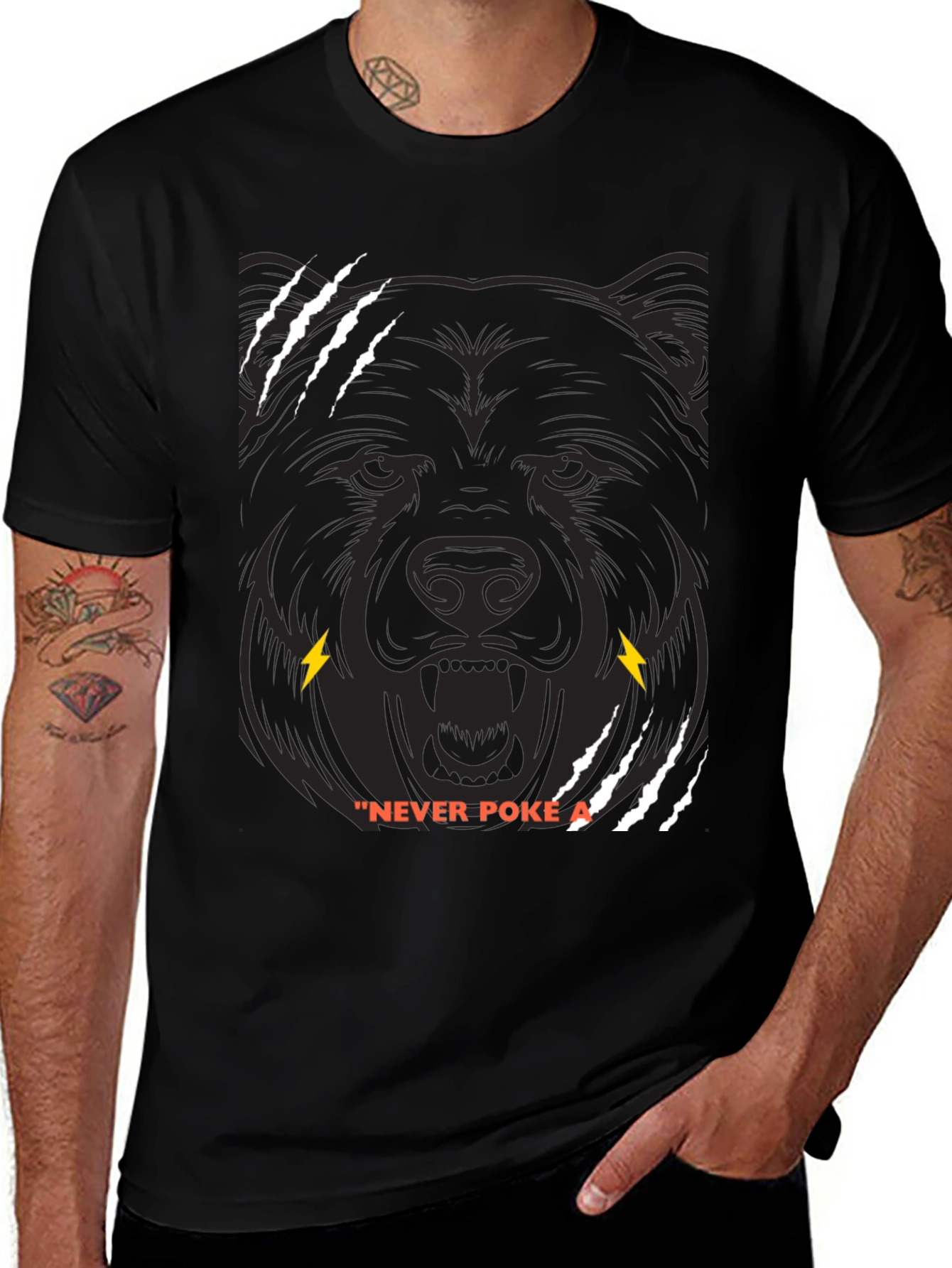 Bear Claw Graphic T-Shirt - Never Poke the Bear