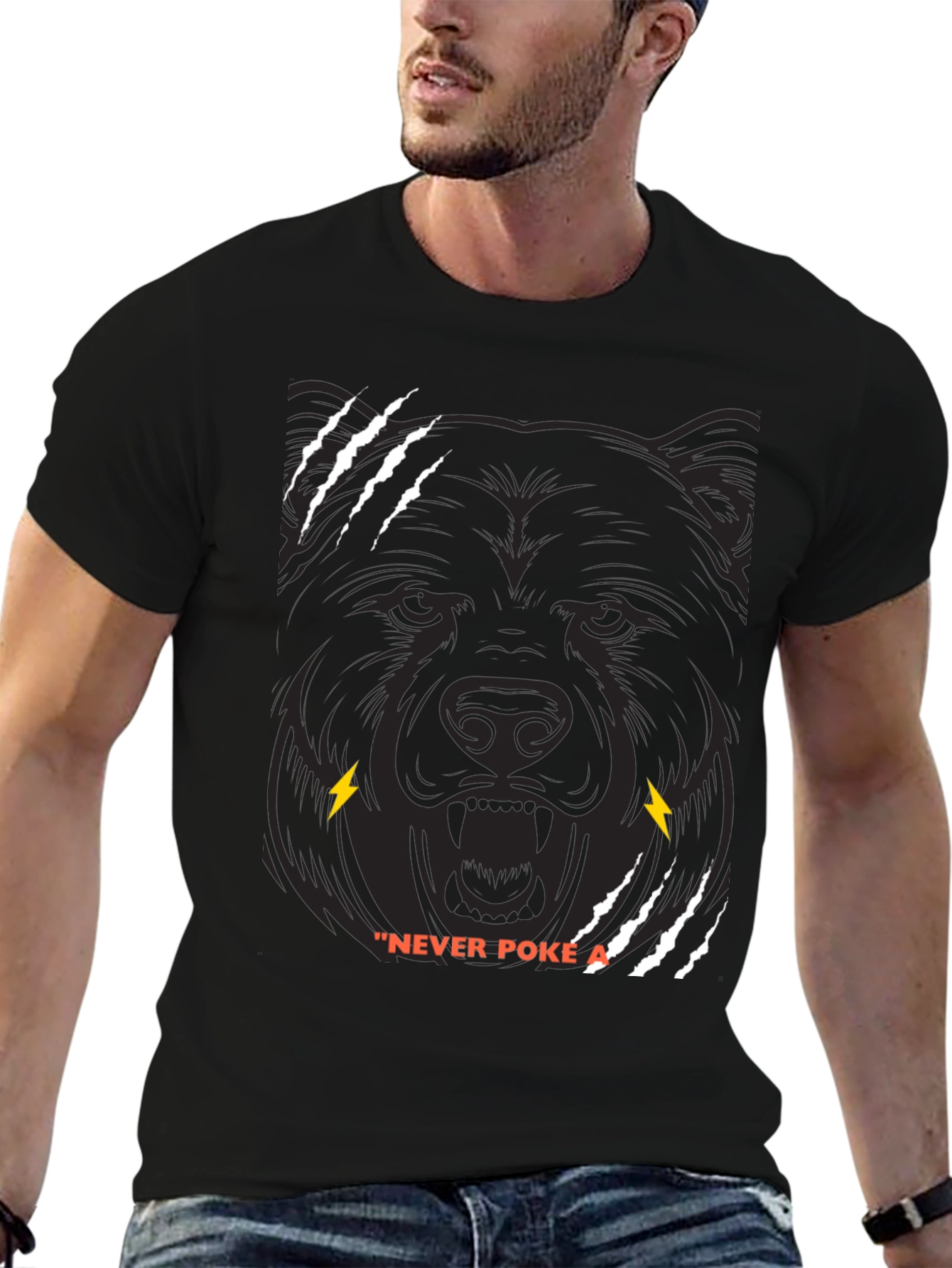 Bear Claw Graphic T-Shirt - Never Poke the Bear