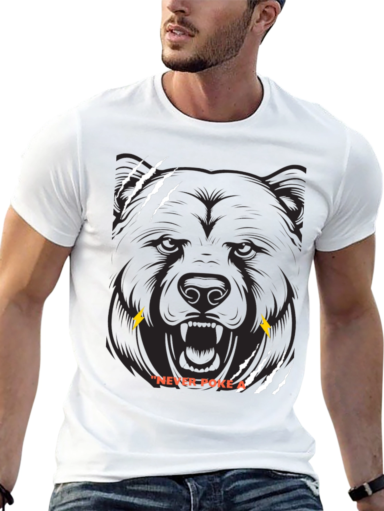 Bear Claw Graphic T-Shirt - Never Poke the Bear