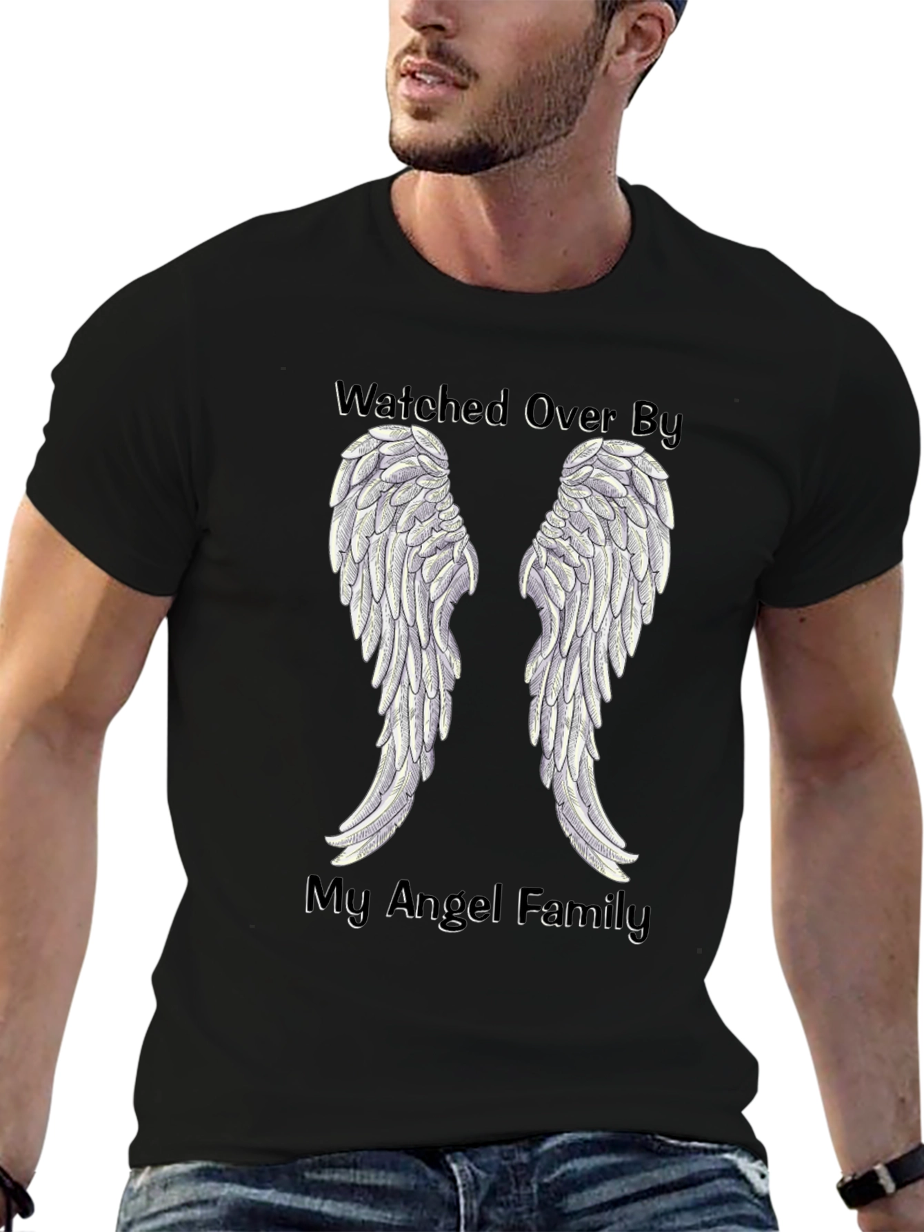 Watched Over By My Angel Family T-Shirt