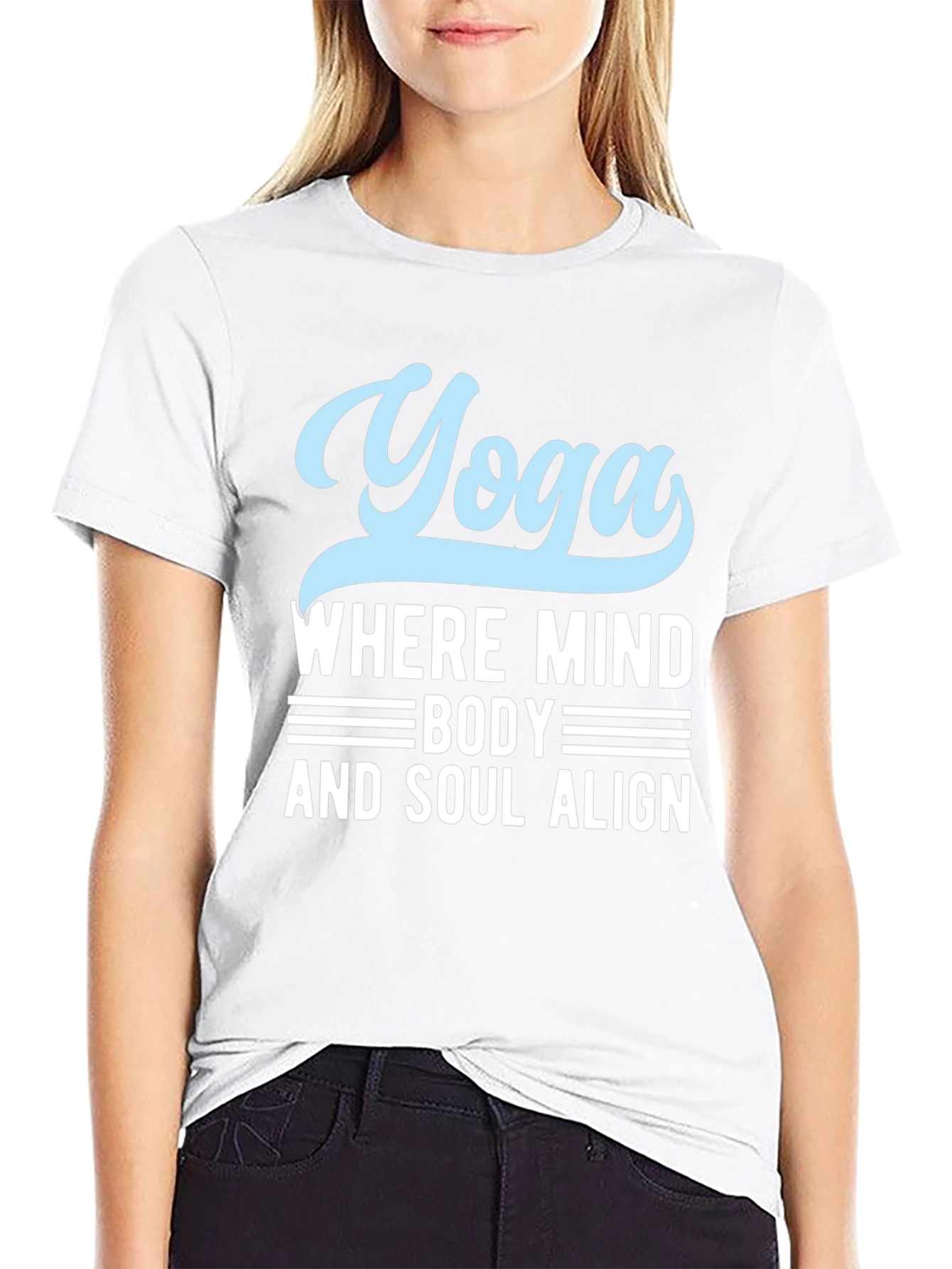 Yoga Mind Body Soul Black Graphic T-Shirt