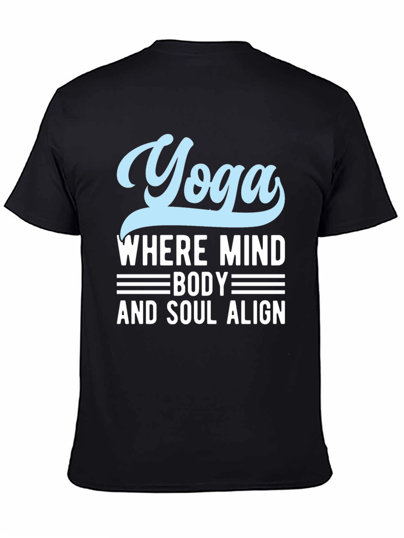 Yoga Mind Body Soul Black Graphic T-Shirt