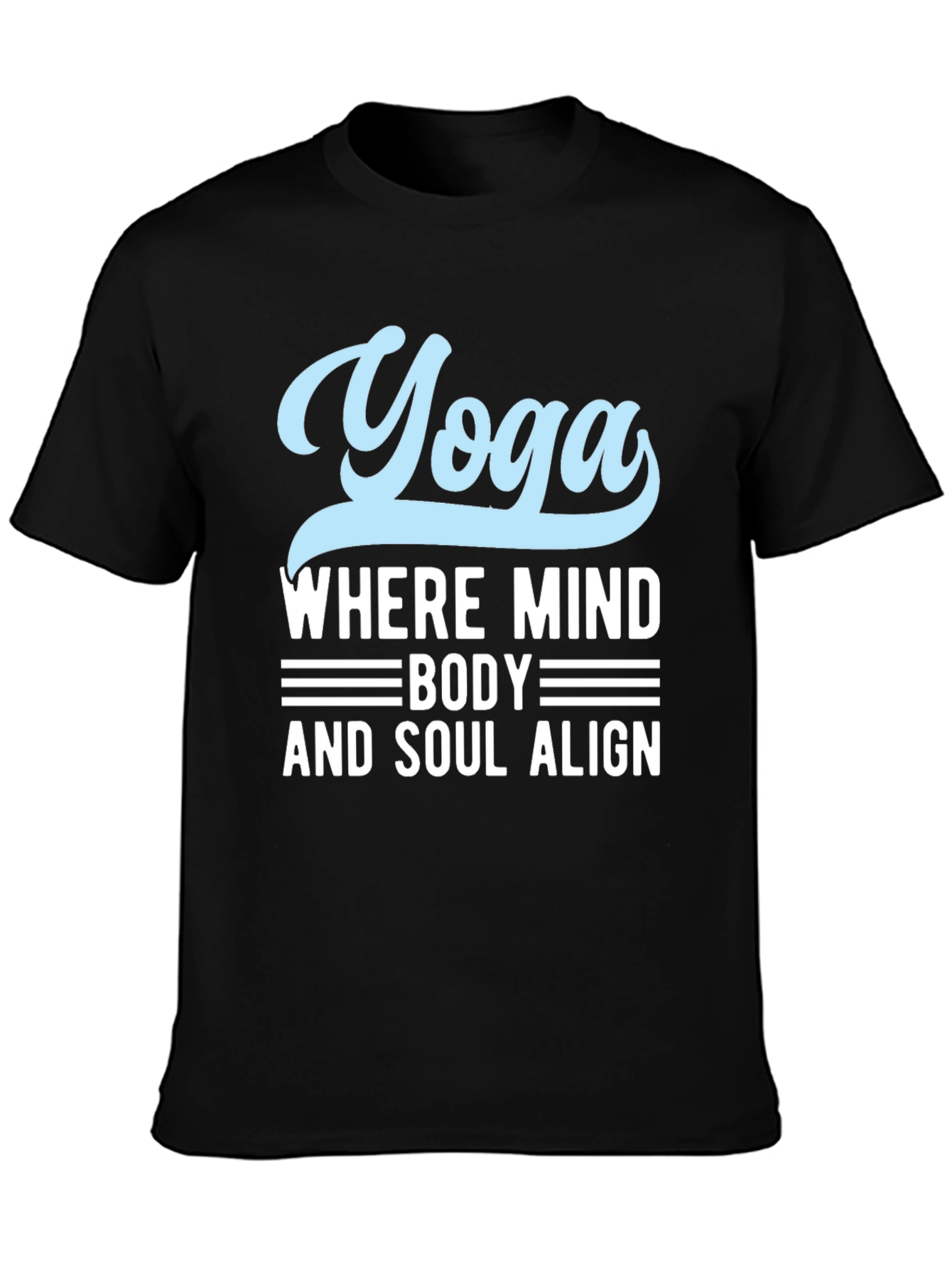Yoga Mind Body Soul Black Graphic T-Shirt
