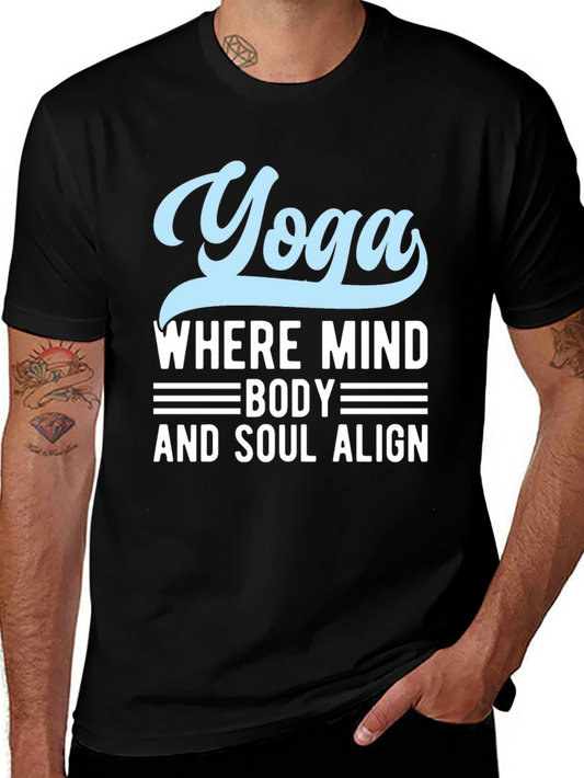 Yoga Mind Body Soul Black Graphic T-Shirt