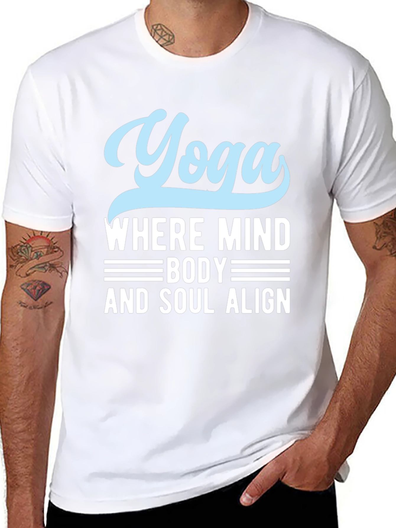 Yoga Mind Body Soul Black Graphic T-Shirt