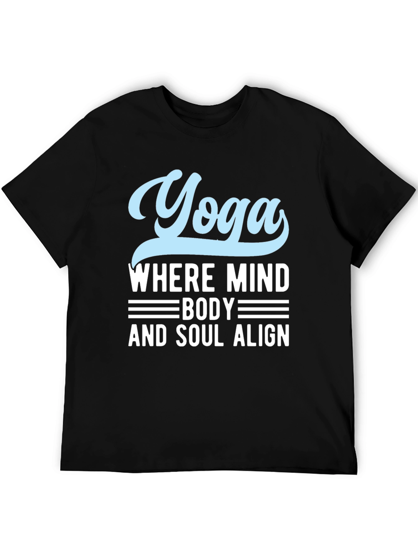 Yoga Mind Body Soul Black Graphic T-Shirt