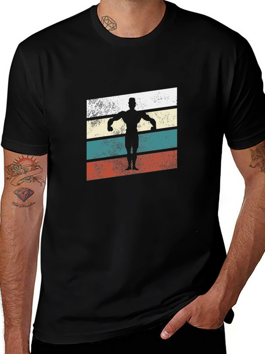 Retro Bodybuilder T-Shirt - Classic Gym Style
