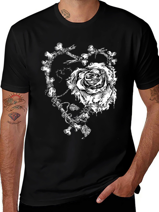 Bone & Rose Graphic T-Shirt - Black