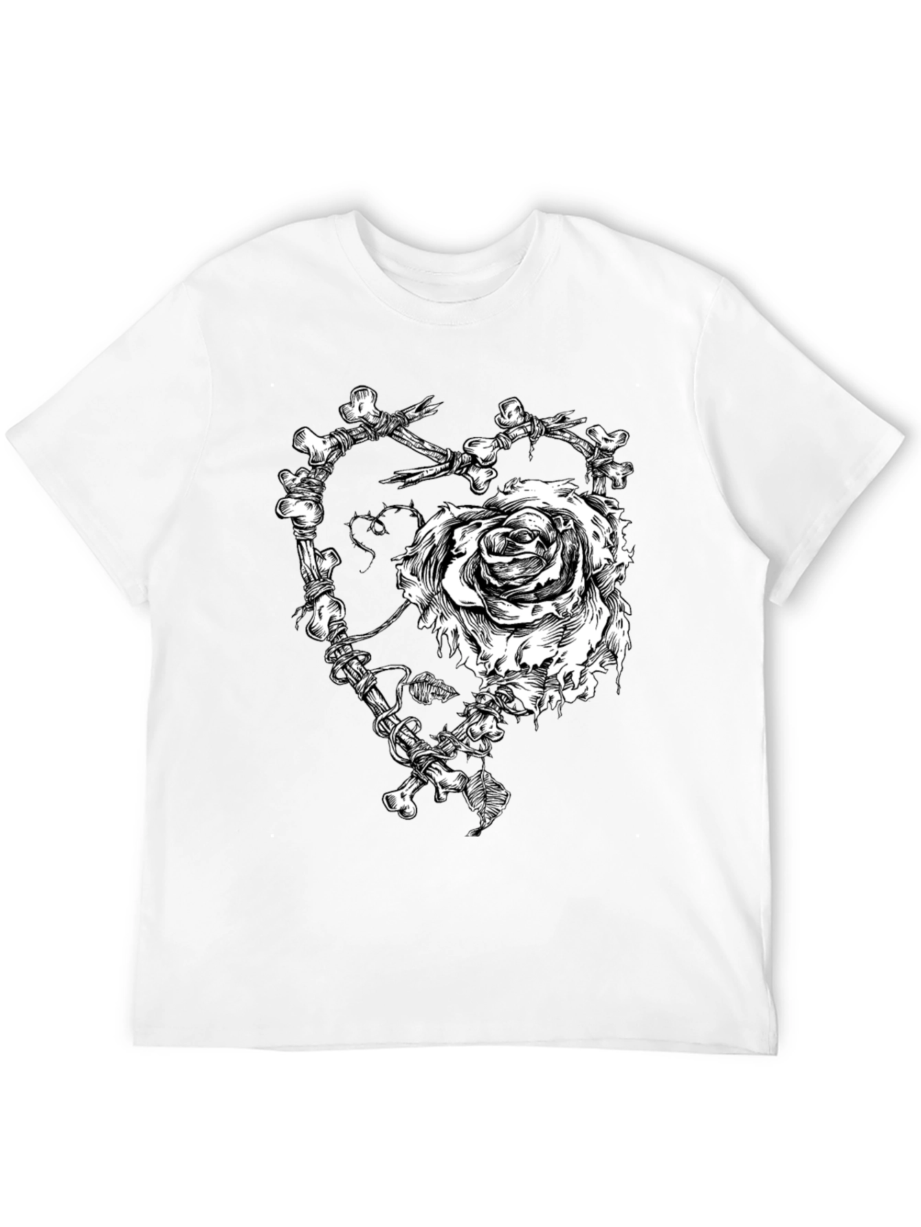 Bone & Rose Graphic T-Shirt - Black