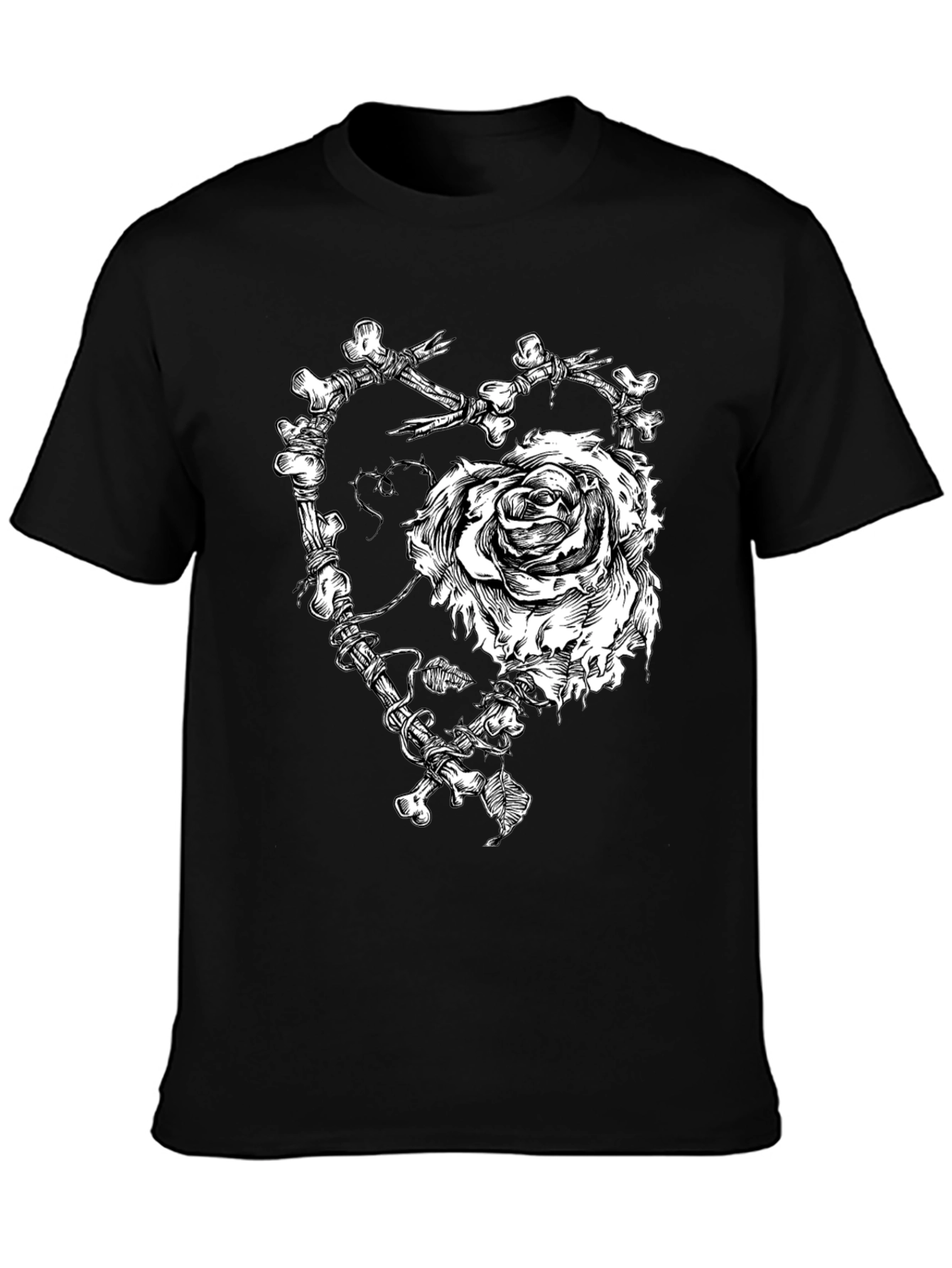 Bone & Rose Graphic T-Shirt - Black