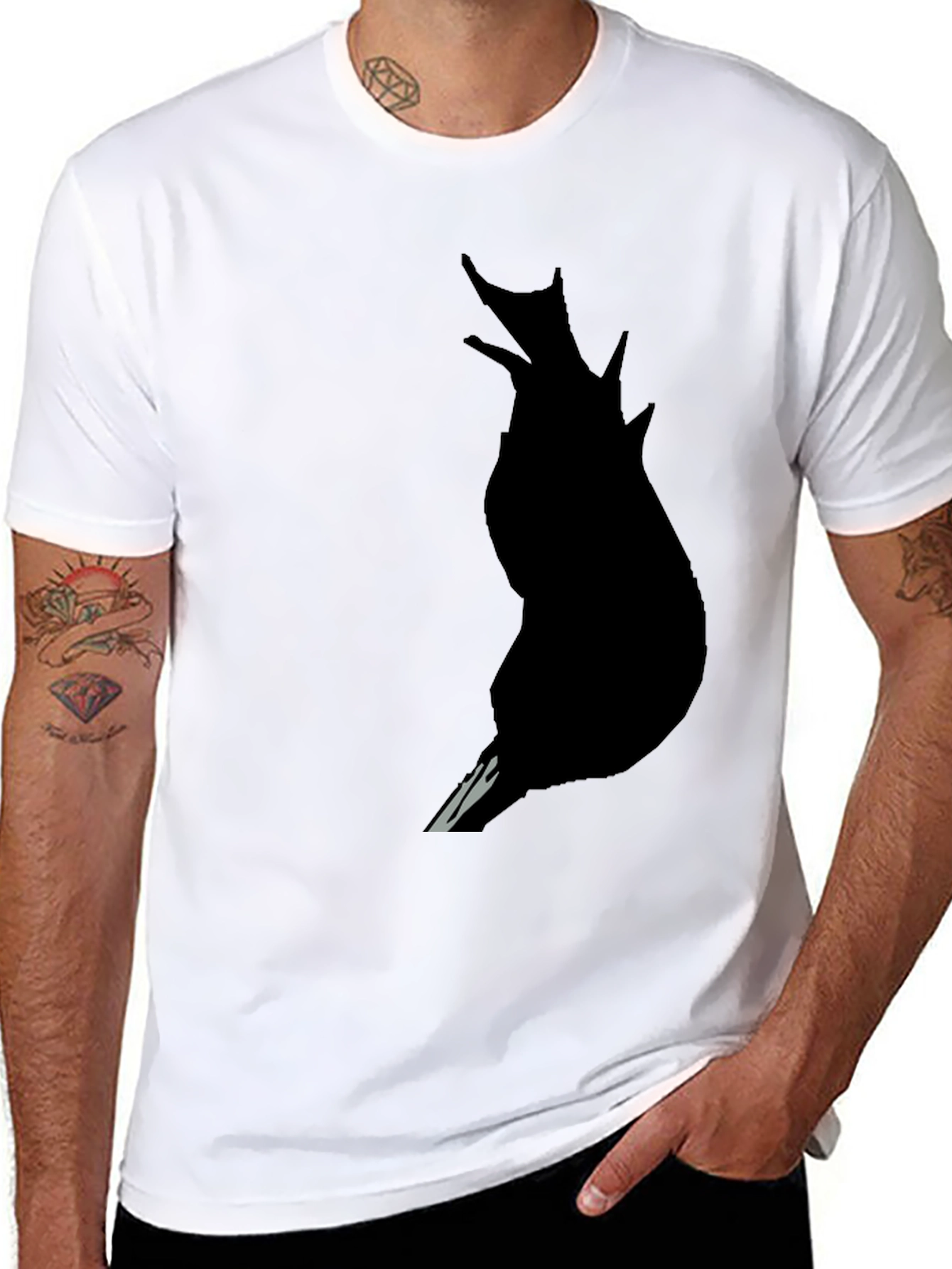 Raven Silhouette Black T-Shirt - Mens Graphic Tee