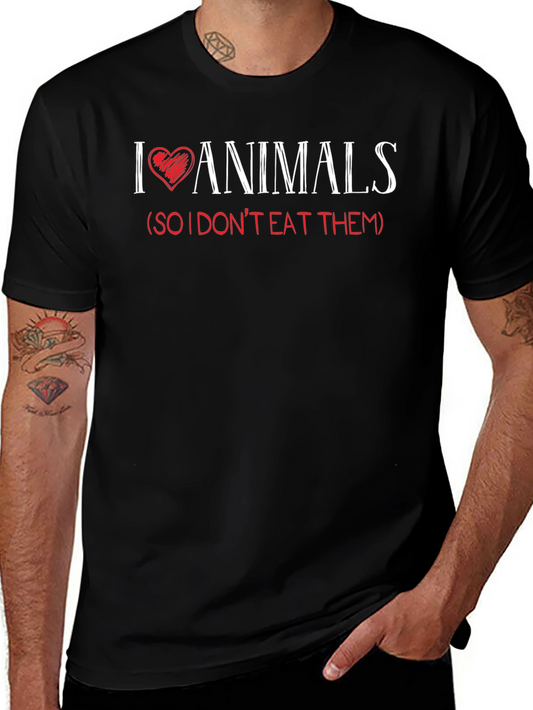 I Love Animals Graphic T-Shirt - Vegan Friendly