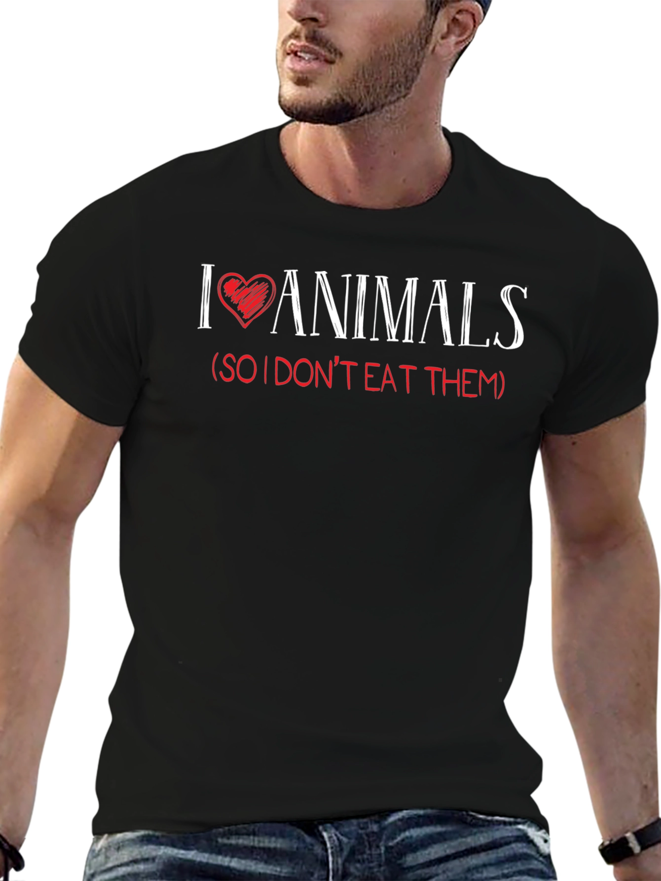 I Love Animals Graphic T-Shirt - Vegan Friendly