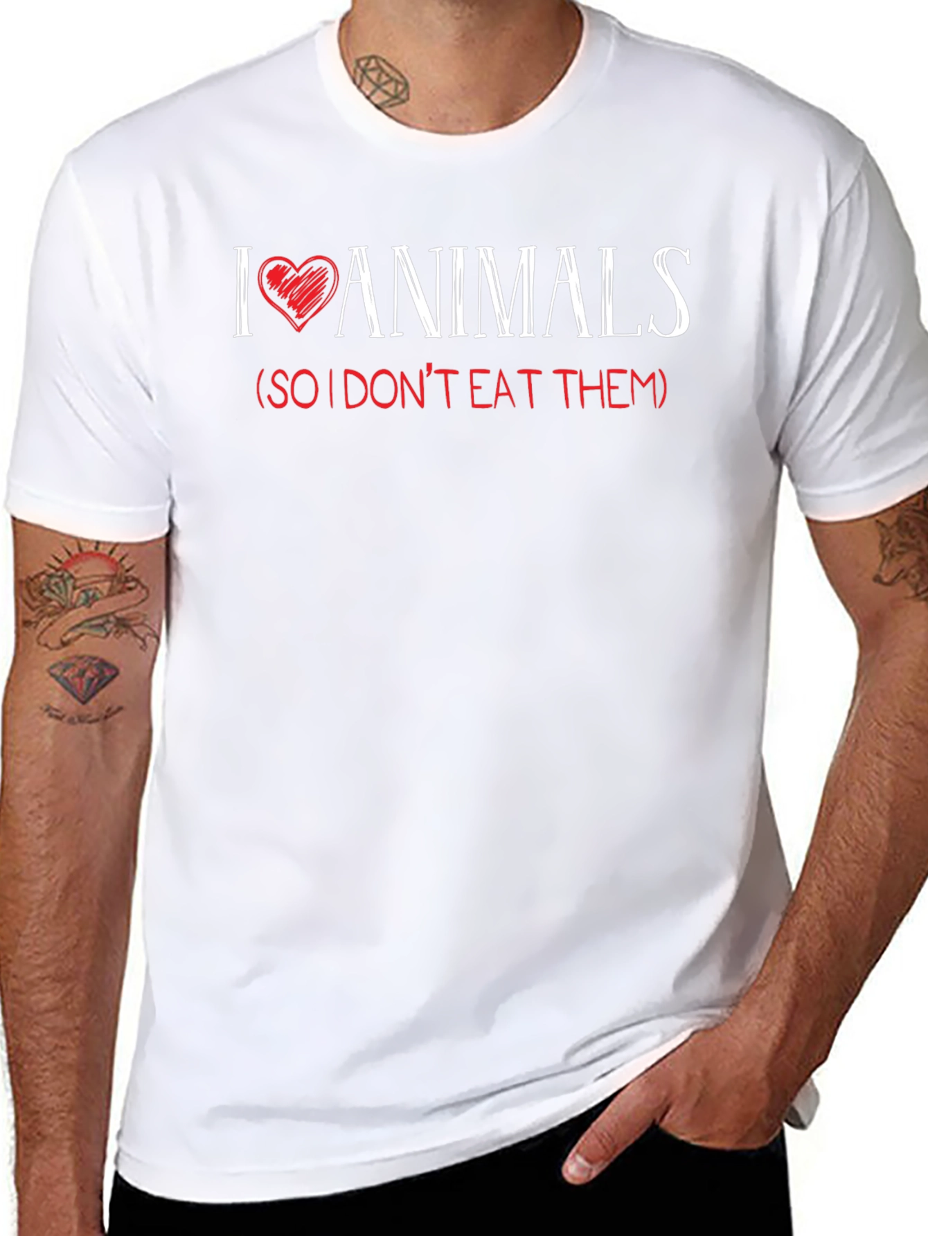 I Love Animals Graphic T-Shirt - Vegan Friendly