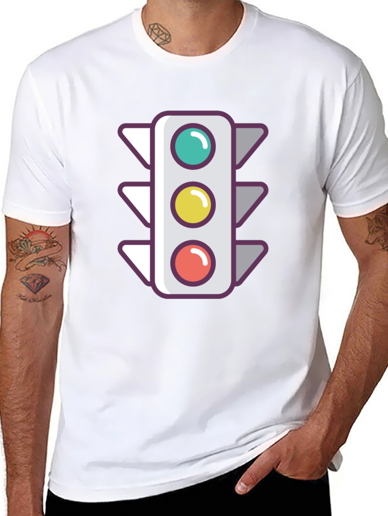Traffic Light Graphic Tee - Street Style Shirt