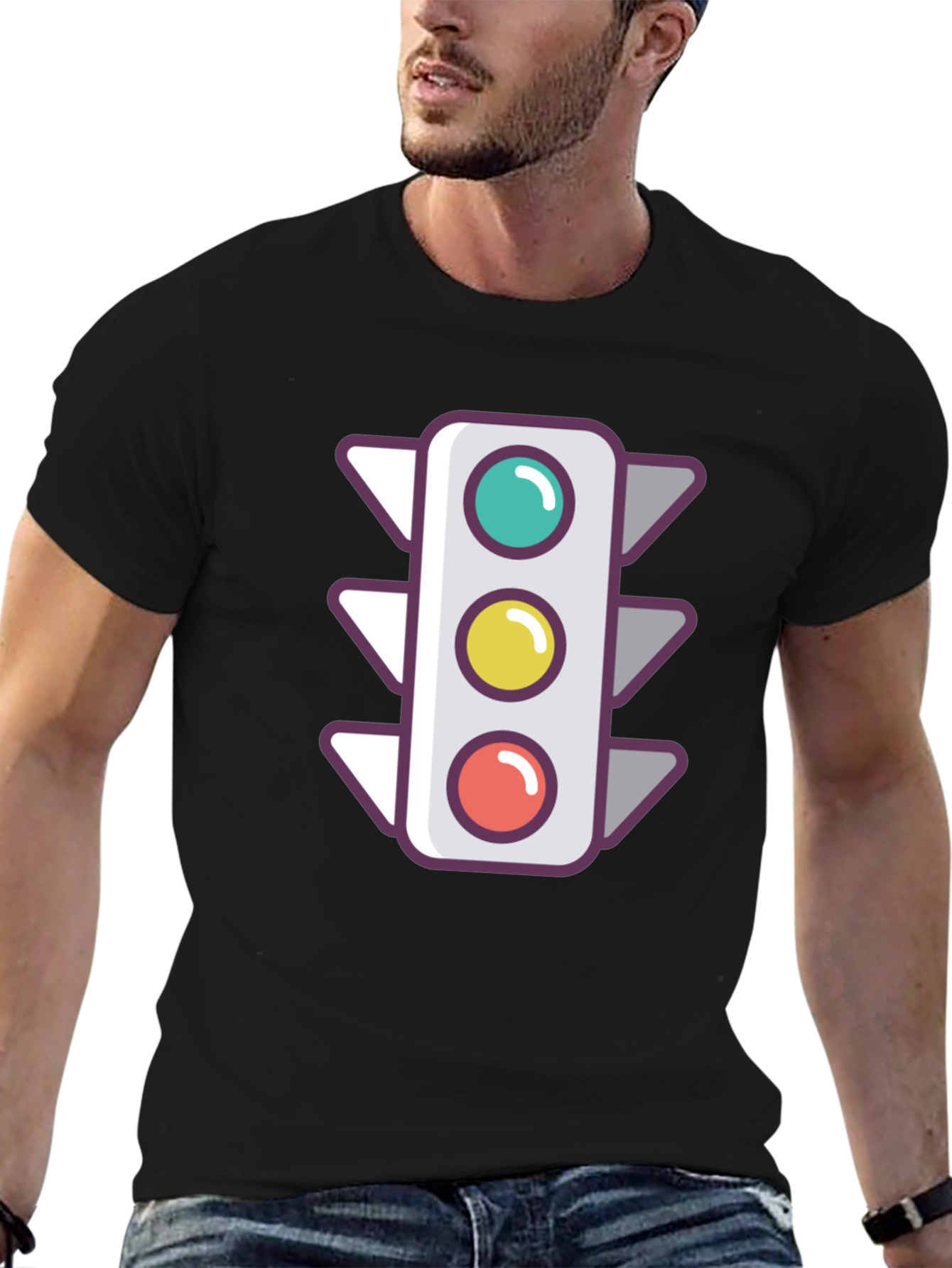 Traffic Light Graphic Tee - Street Style Shirt