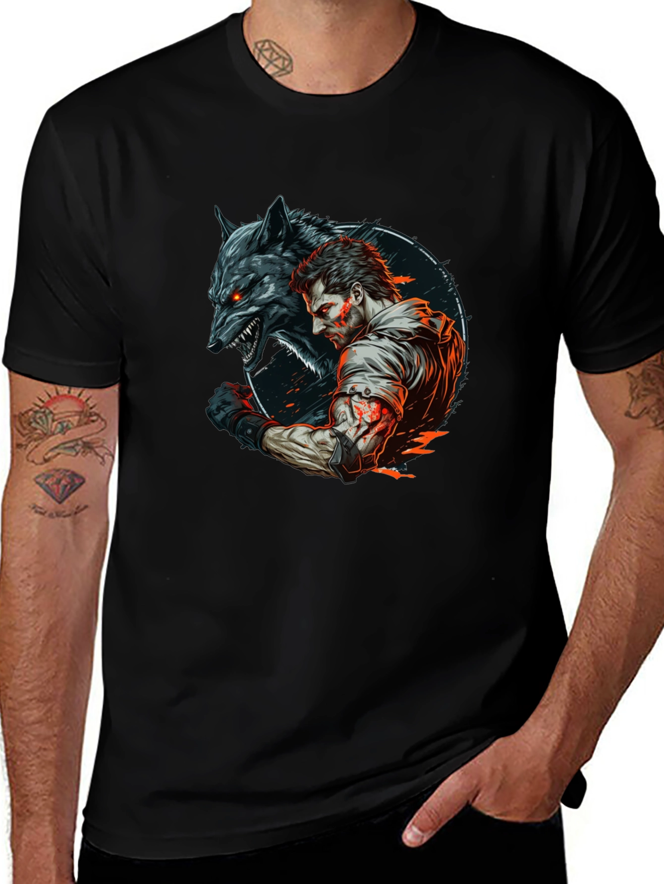 Werewolf Graphic Black Tee