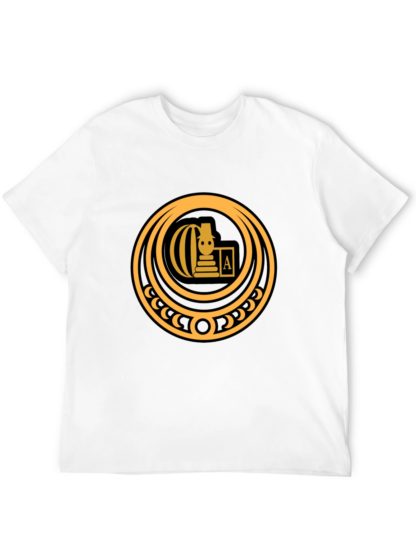 Stylish Black T-Shirt with Gold Emblem
