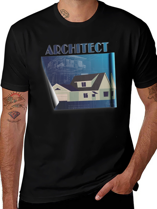 Architect Blueprint T-Shirt - Black Graphic Tee