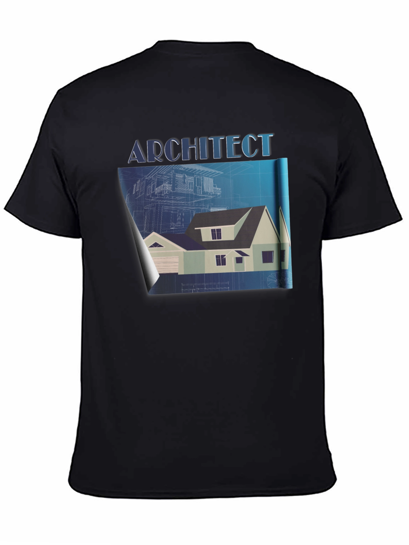 Architect Blueprint T-Shirt - Black Graphic Tee