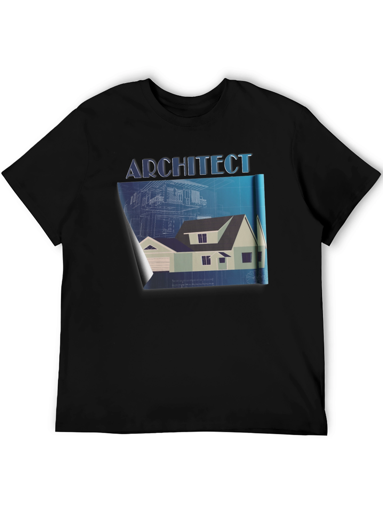 Architect Blueprint T-Shirt - Black Graphic Tee