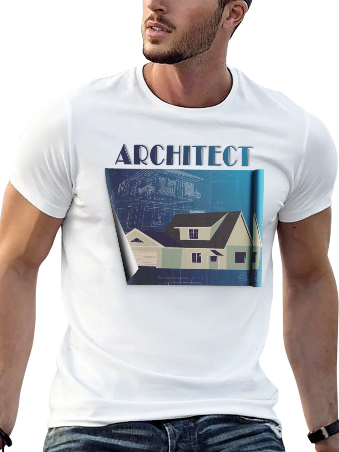 Architect Blueprint T-Shirt - Black Graphic Tee