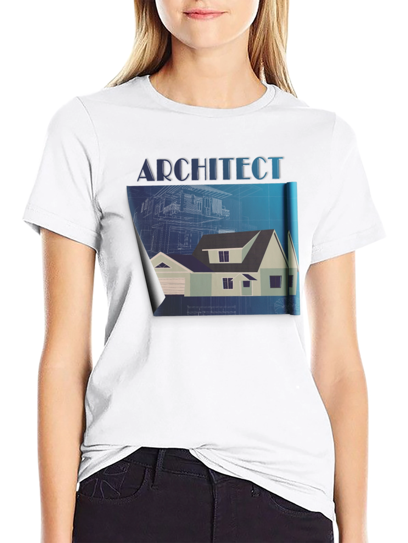Architect Blueprint T-Shirt - Black Graphic Tee