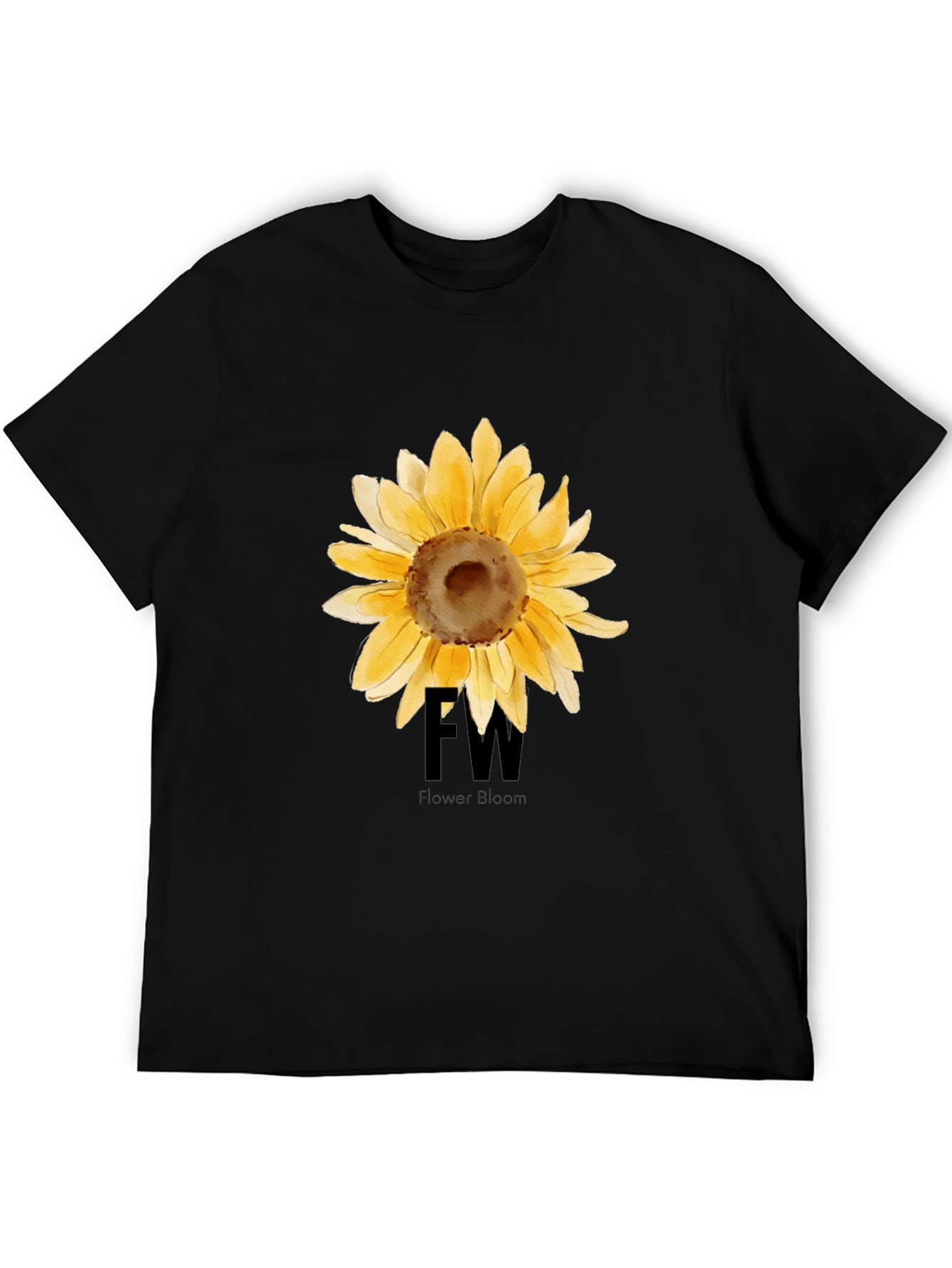 Sunflower Graphic Black T-Shirt