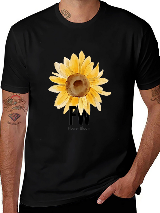 Sunflower Graphic Black T-Shirt