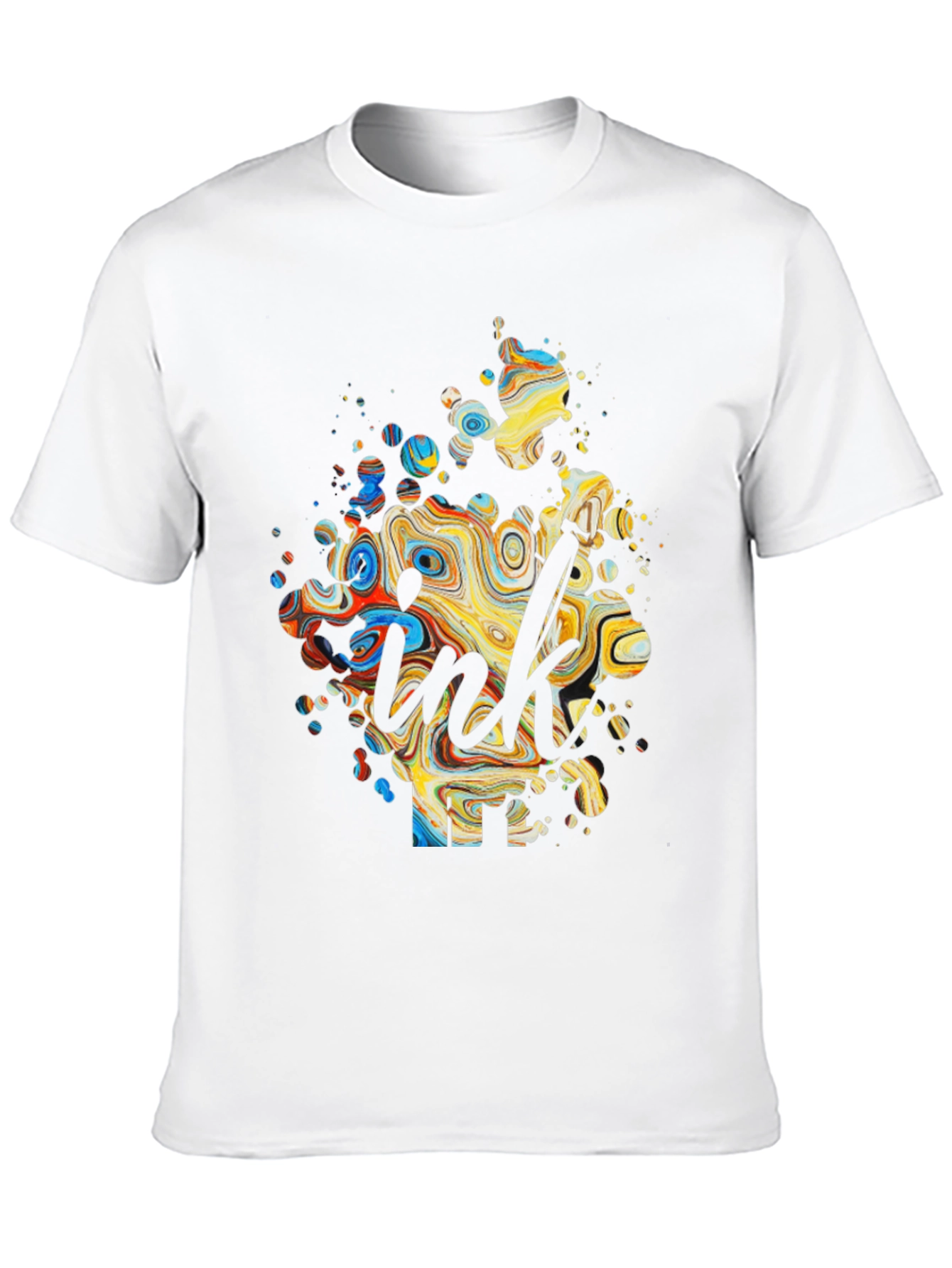 Abstract Ink Splatter Graphic Tee - Black