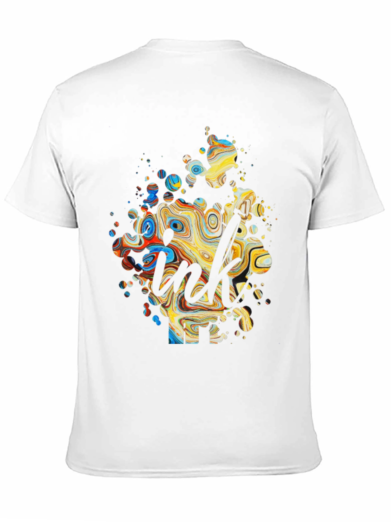 Abstract Ink Splatter Graphic Tee - Black
