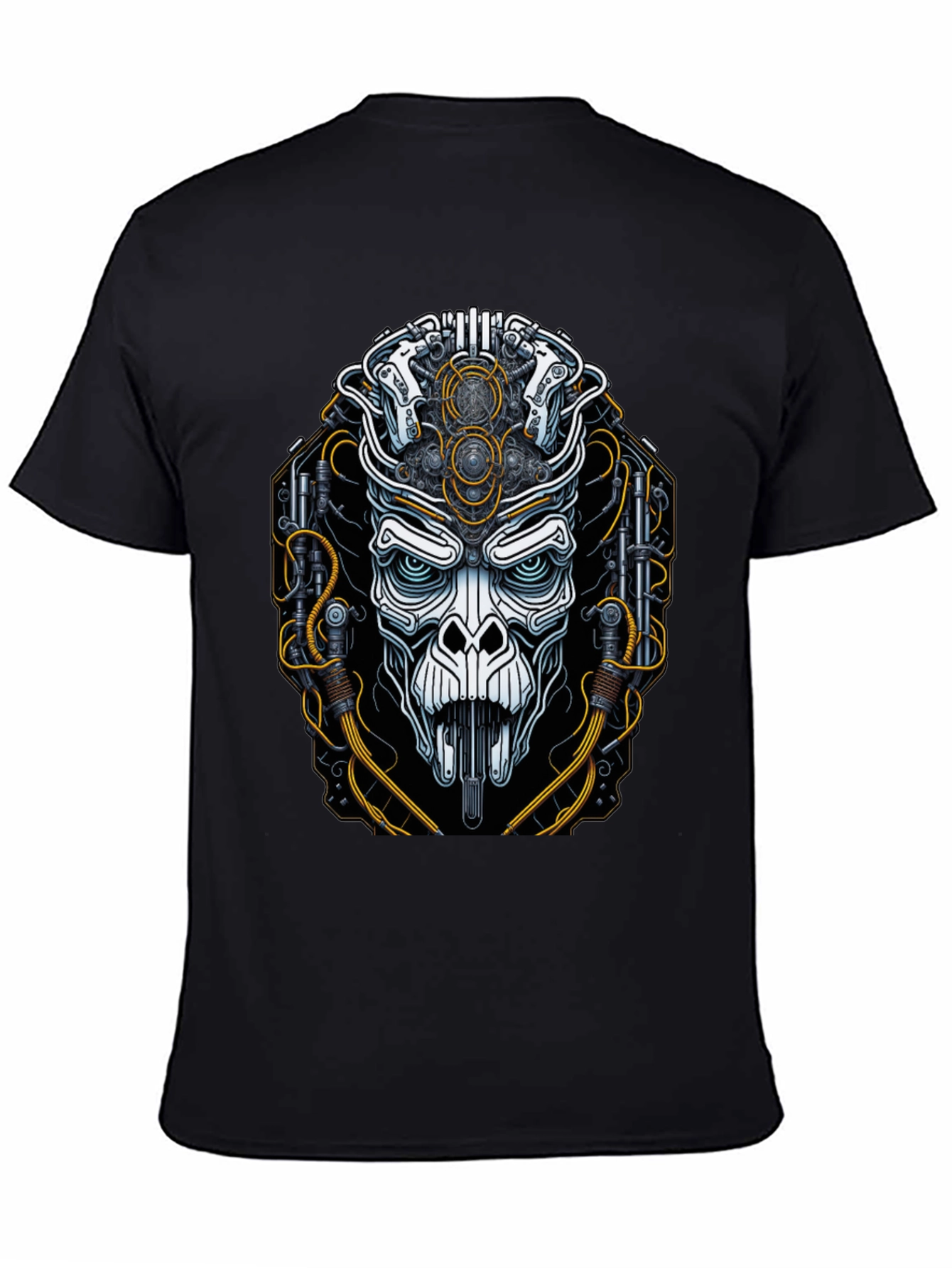 Cyberpunk Skull Graphic Tee - Futuristic Style