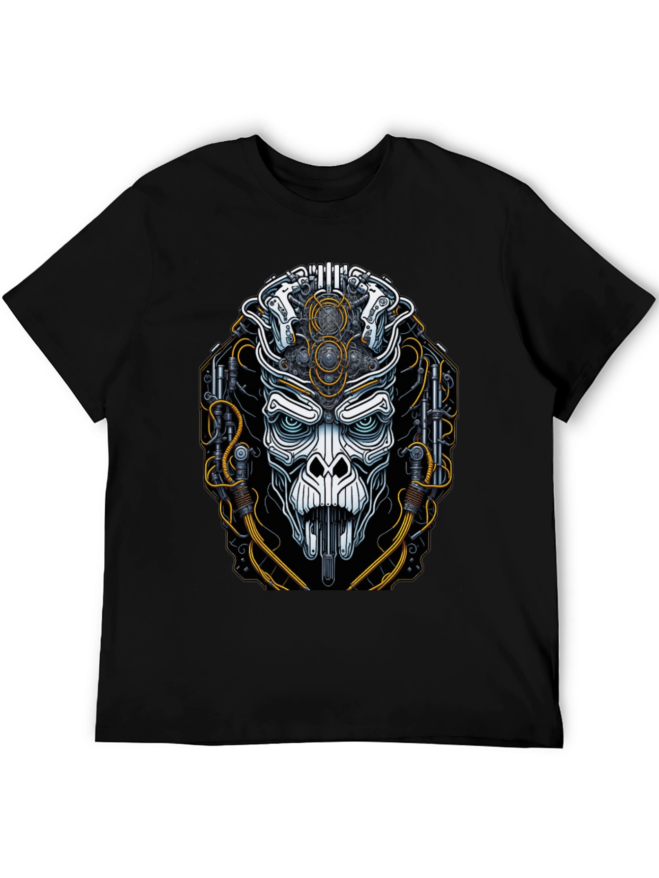 Cyberpunk Skull Graphic Tee - Futuristic Style