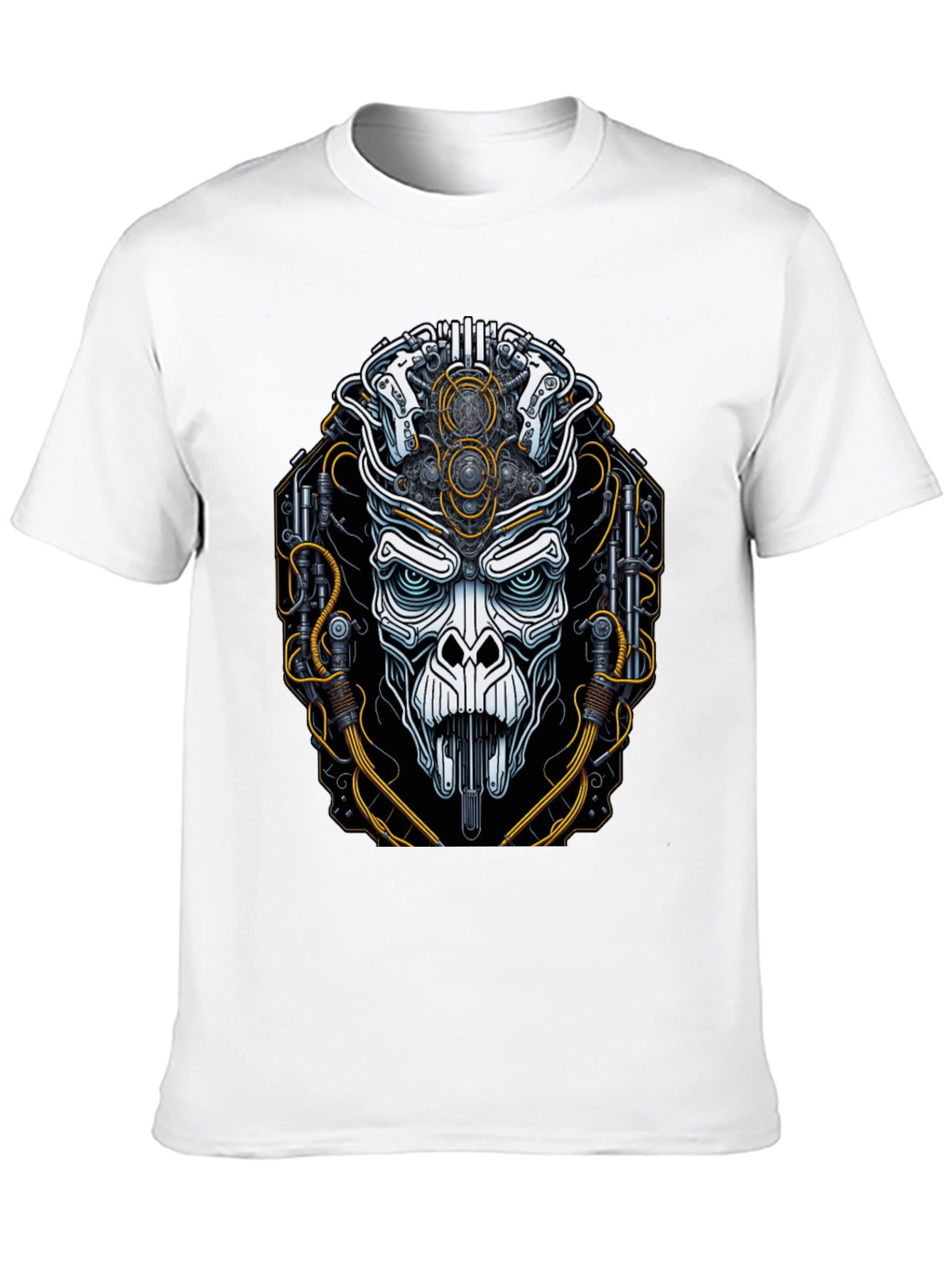 Cyberpunk Skull Graphic Tee - Futuristic Style