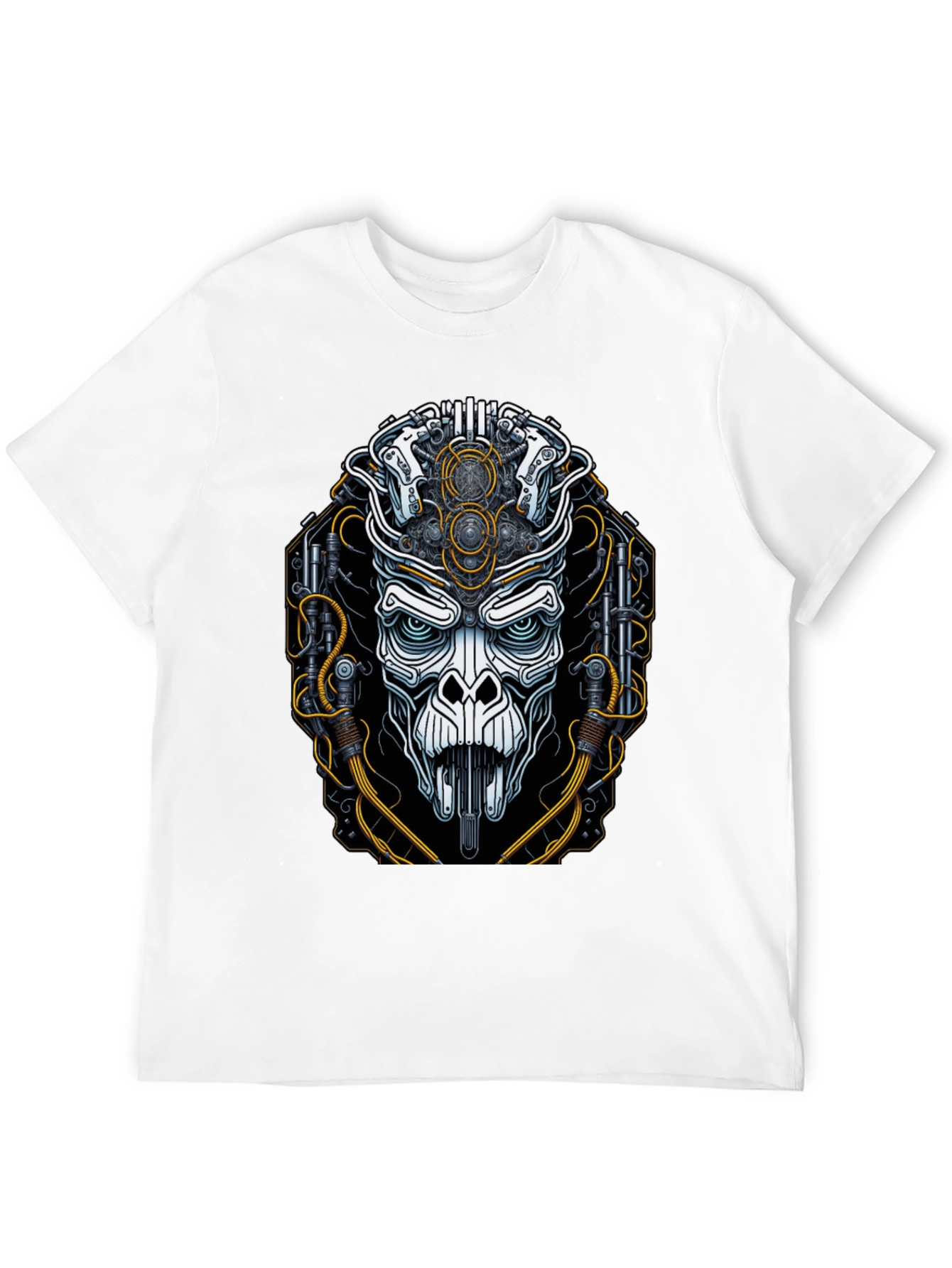 Cyberpunk Skull Graphic Tee - Futuristic Style