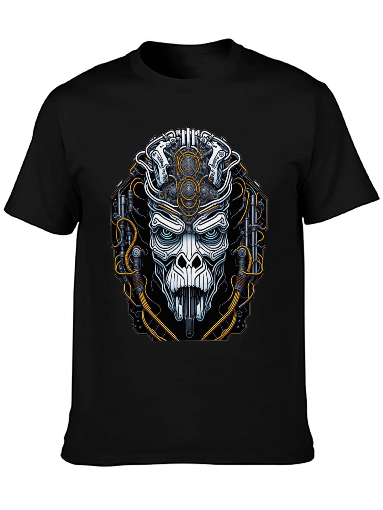 Cyberpunk Skull Graphic Tee - Futuristic Style