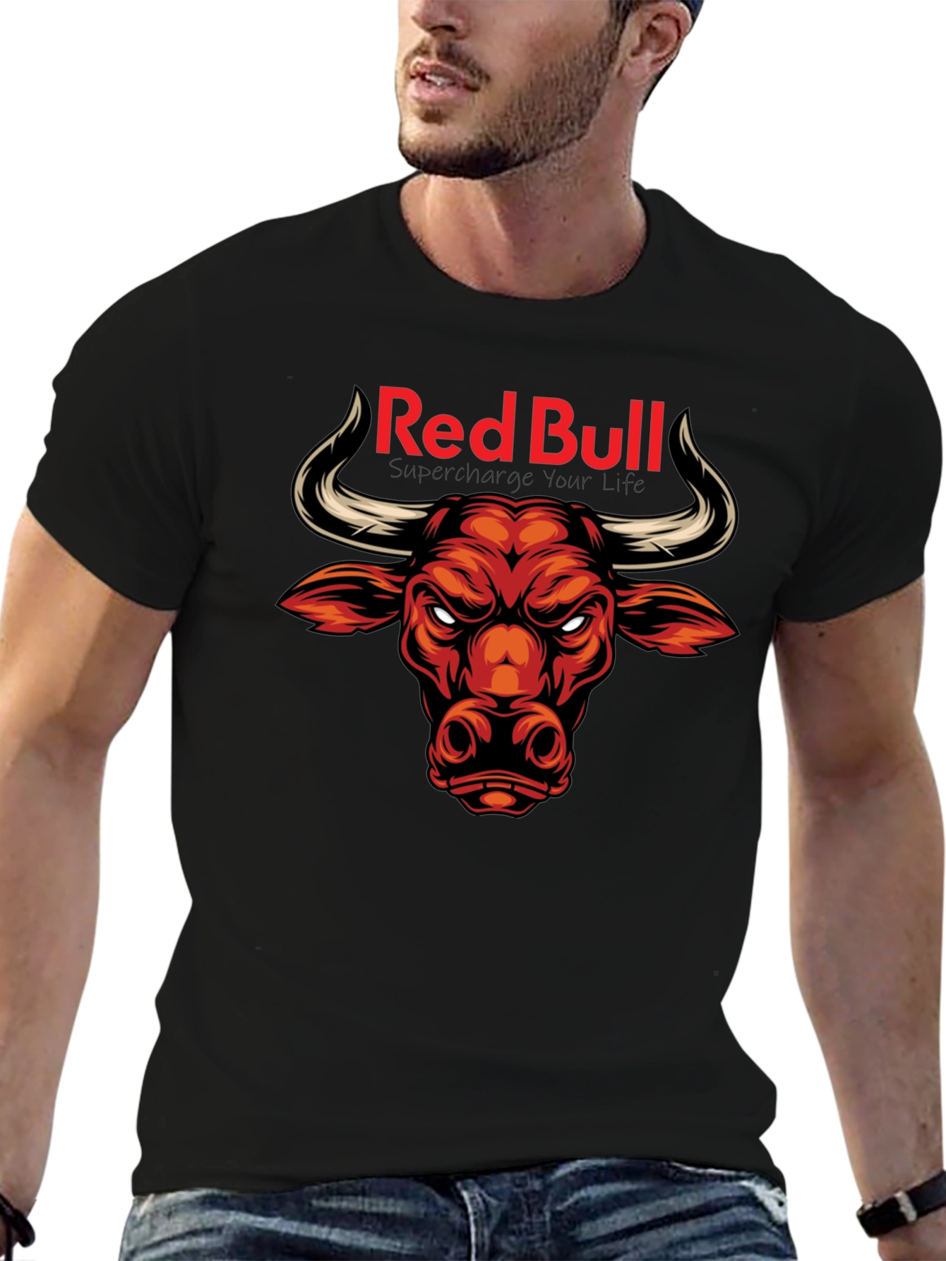 Red Bull Bull T-Shirt - Black Graphic Tee