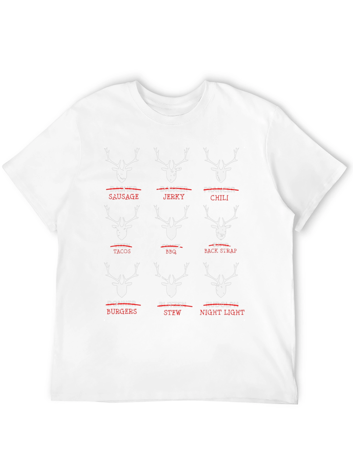 Humorous Reindeer Meat Cuts T-Shirt