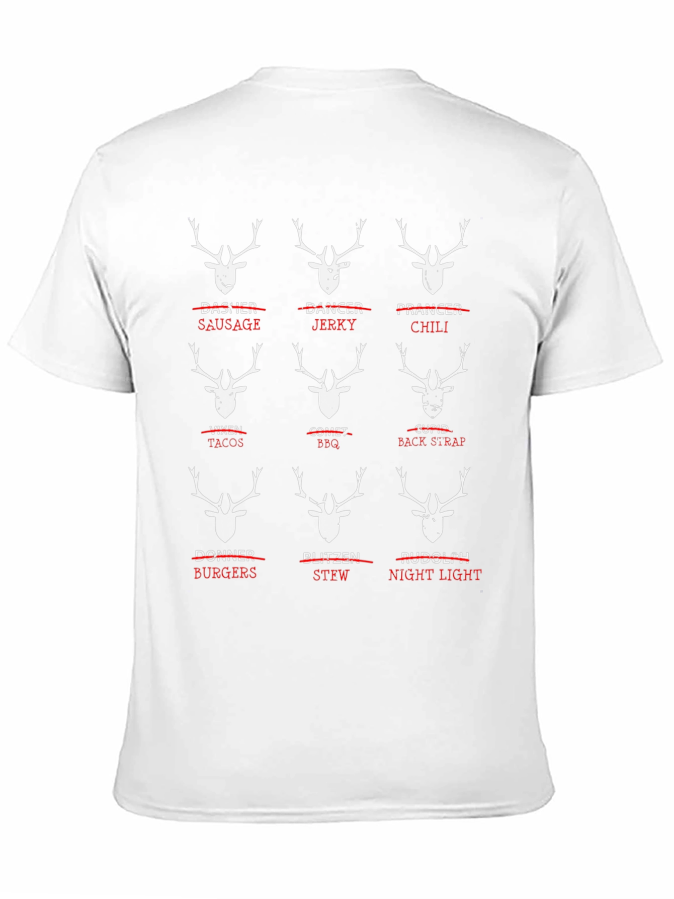 Humorous Reindeer Meat Cuts T-Shirt