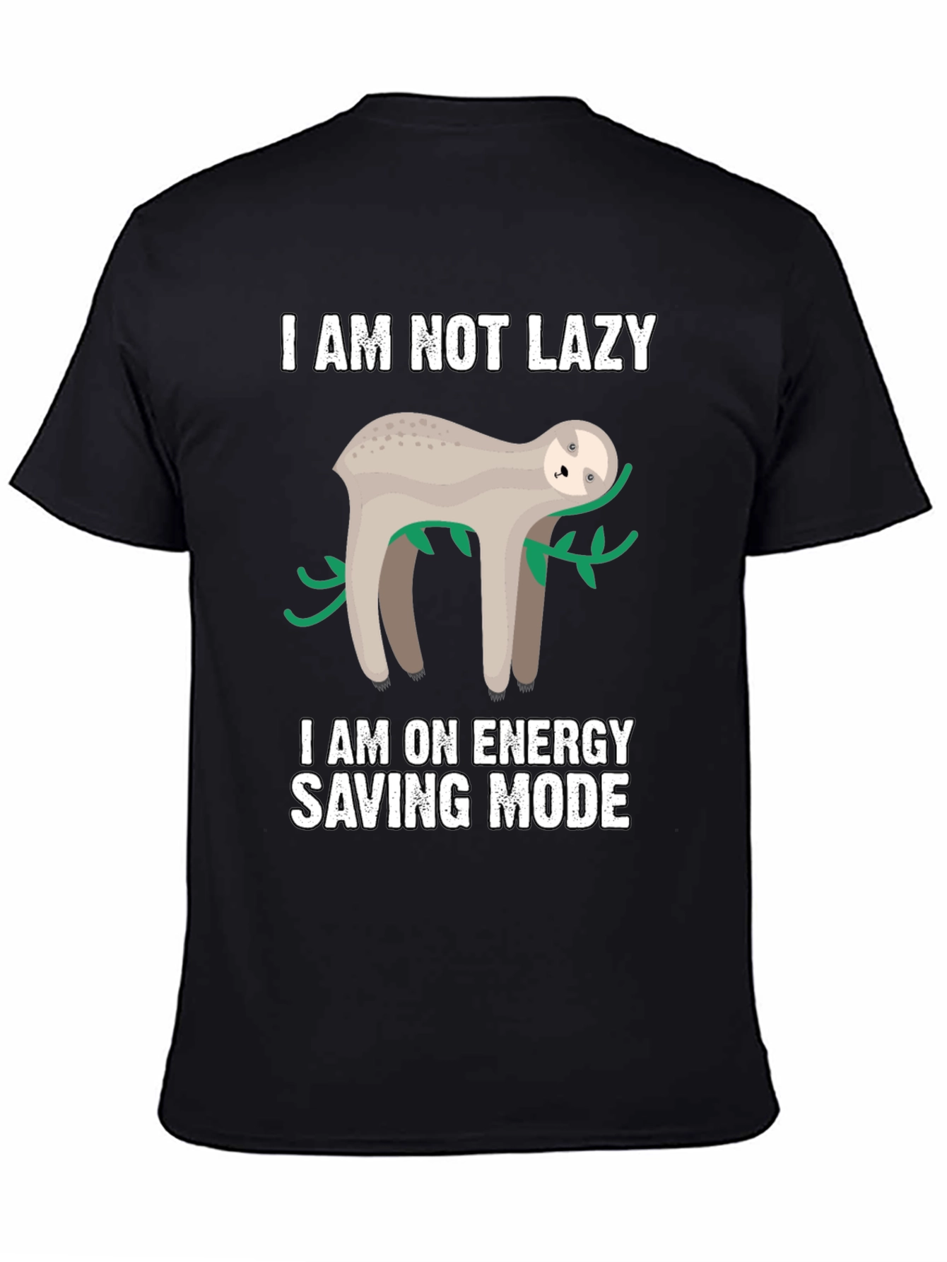Lazy Sloth Energy Saving Mode Graphic T-Shirt