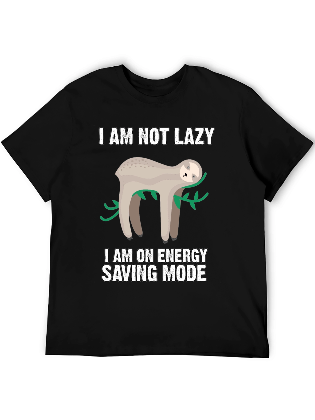 Lazy Sloth Energy Saving Mode Graphic T-Shirt