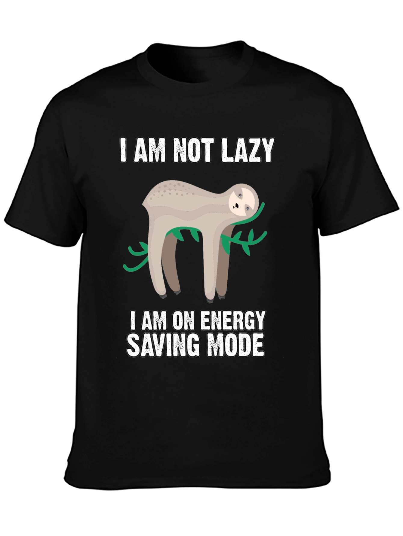 Lazy Sloth Energy Saving Mode Graphic T-Shirt