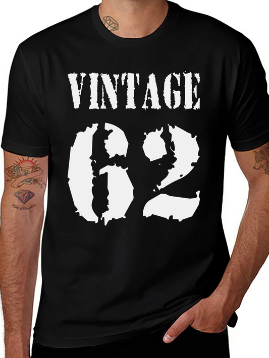 Vintage 62 Graphic Print Black T-Shirt