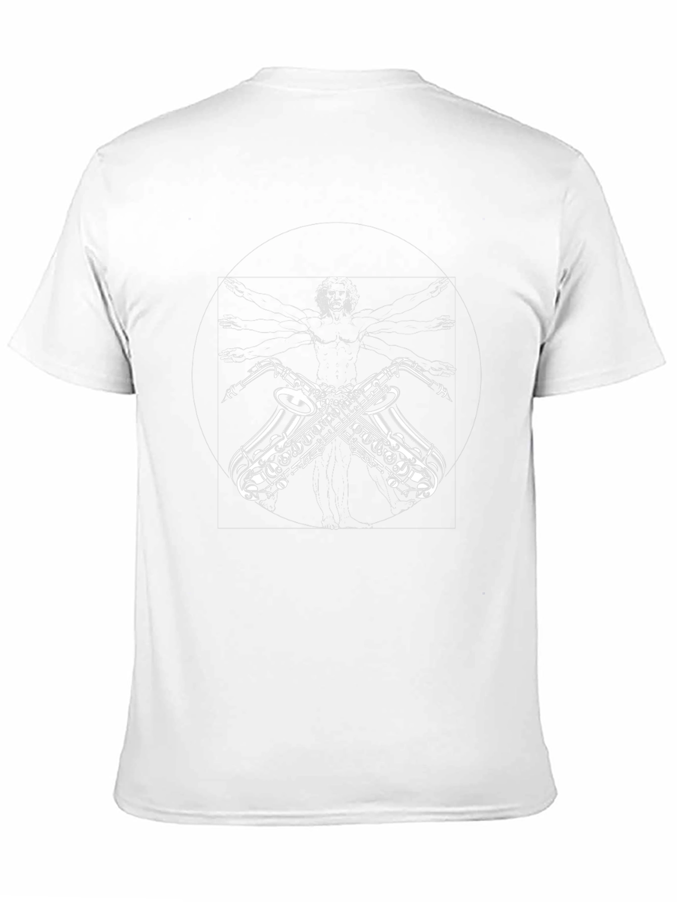 Saxophone Vitruvian Man Graphic Tee