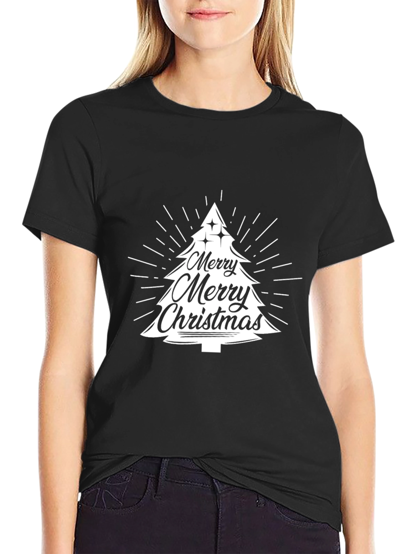 Merry Christmas Tree T-Shirt Festive Holiday Tee