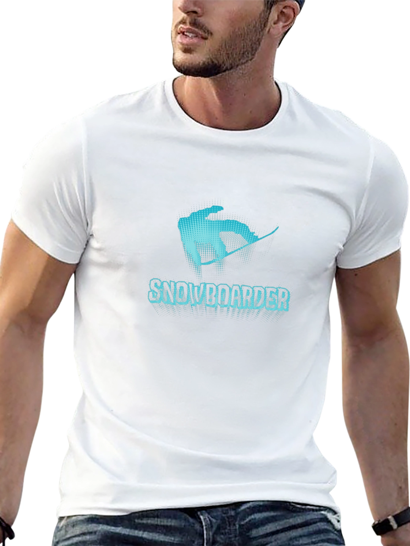 Snowboarder Graphic Tee - Black Cotton T-Shirt