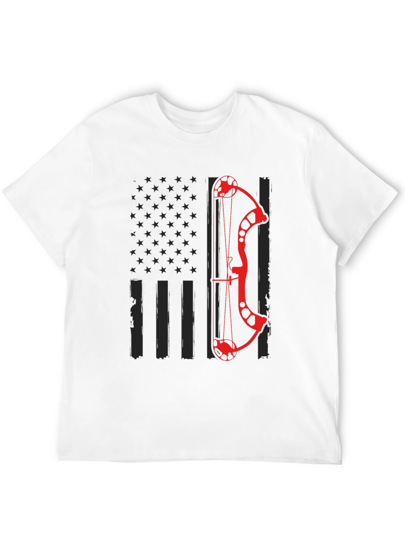 Archery Bow American Flag Graphic T-Shirt