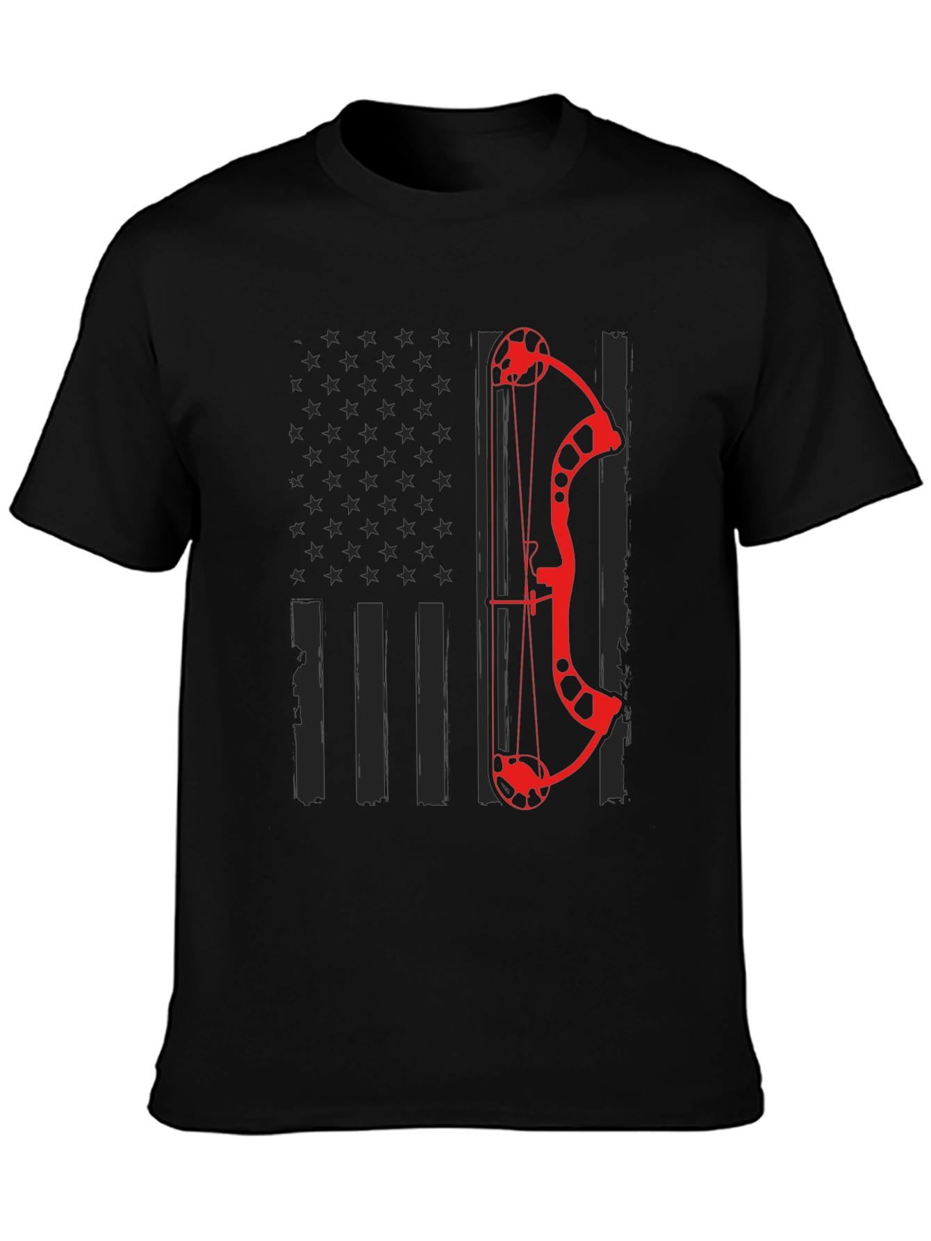 Archery Bow American Flag Graphic T-Shirt
